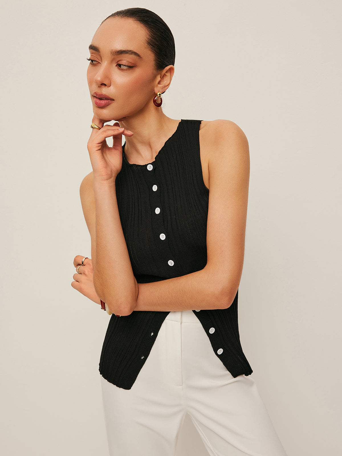 Faye Women's Top - fabric and finish detail