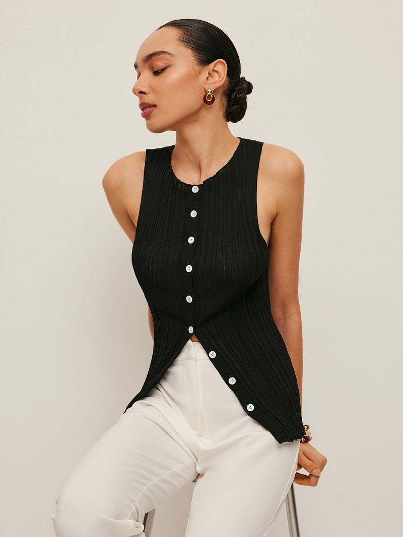 Faye Women's Top | Slim Fit, Knit, Sleeveless