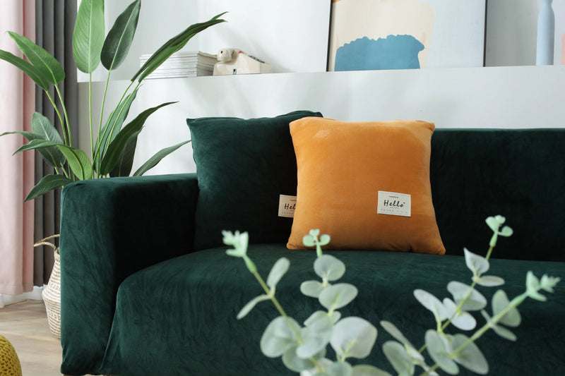 Velvet Dark Green Couch Cover