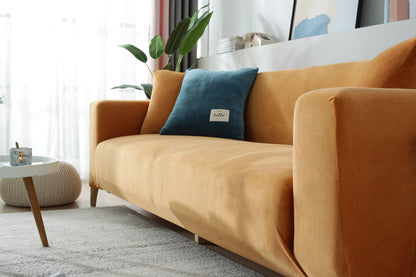 Velvet Orange Couch Cover