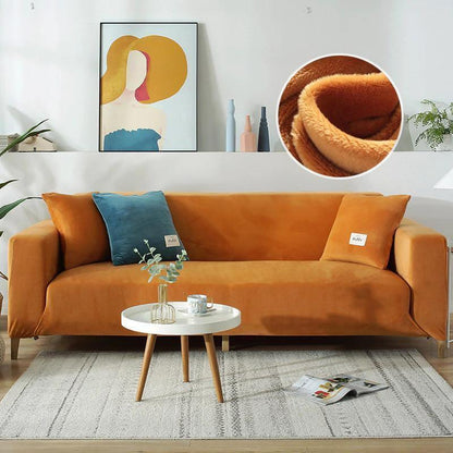 Velvet Orange Couch Cover
