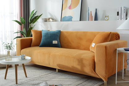 Velvet Orange Couch Cover