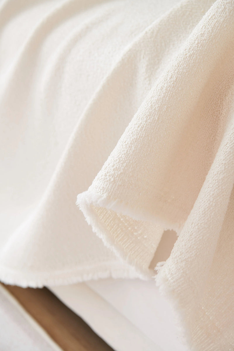 Mousoon Off-White Throw Blanket