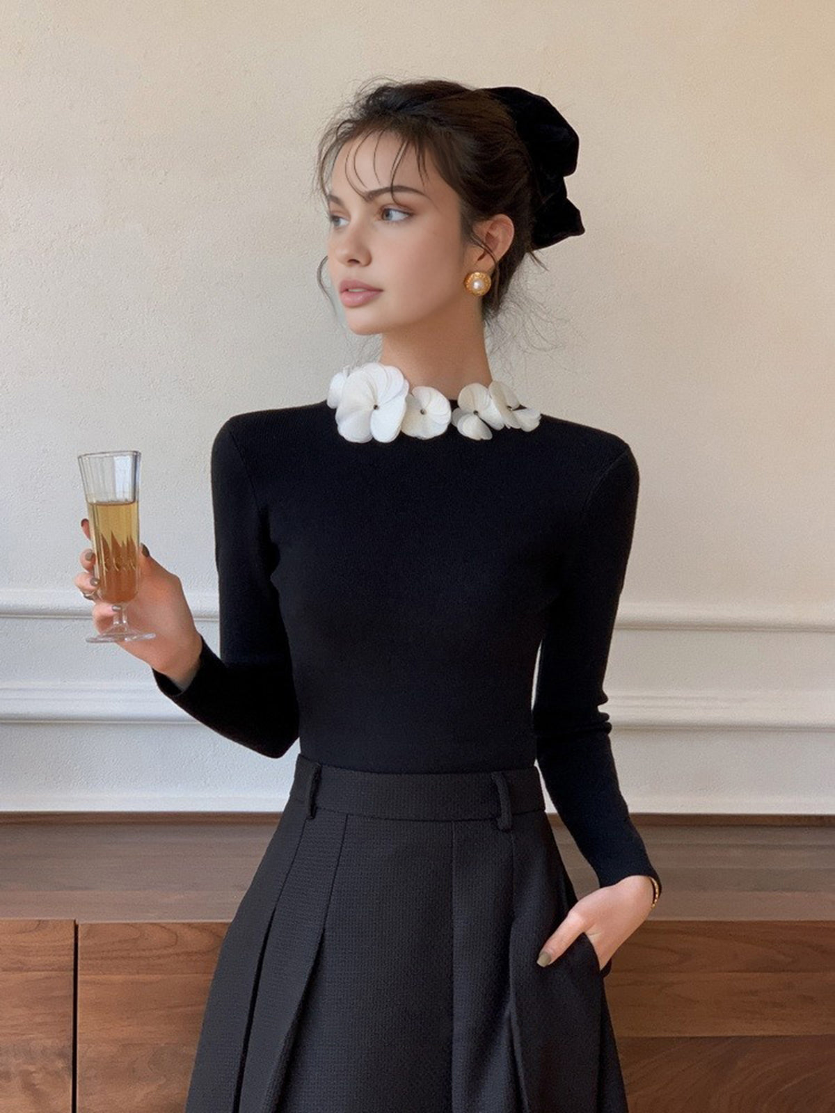 June Women's Floral Top - front view