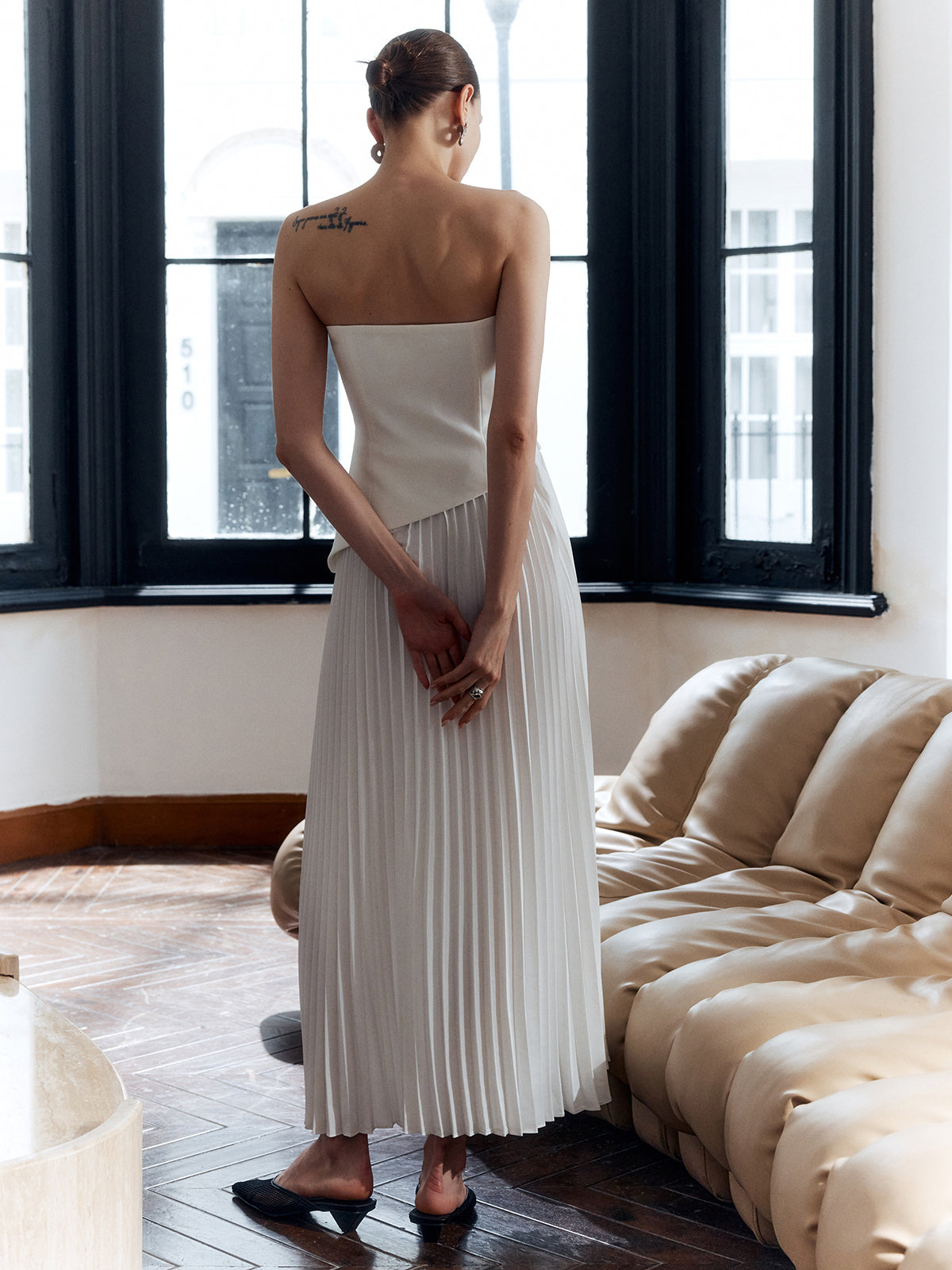 Lumi Women's Pleated Dress - styled view