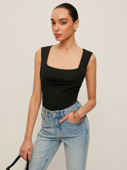 Odette Women's Pleated Tank Top - back view
