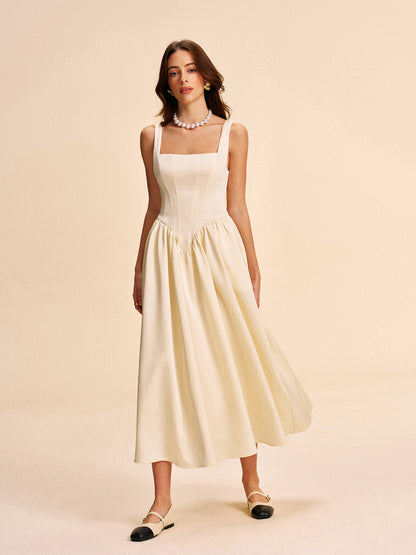 Cosima Women's Pleated Dress - fabric and finish detail