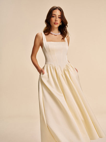 Cosima Women's Pleated Dress - back view
