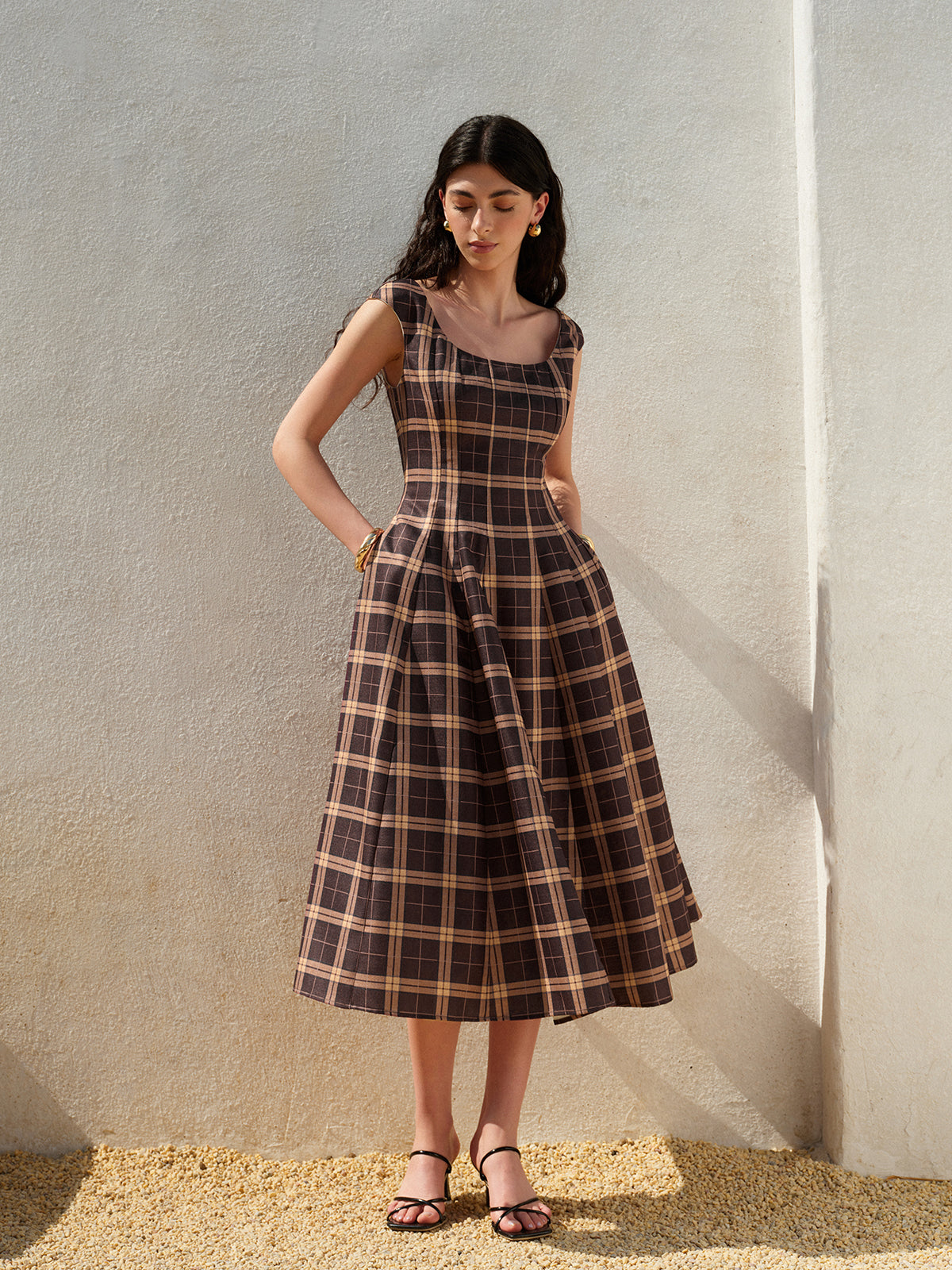 Rosa Women's Pleated Dress - full-length view