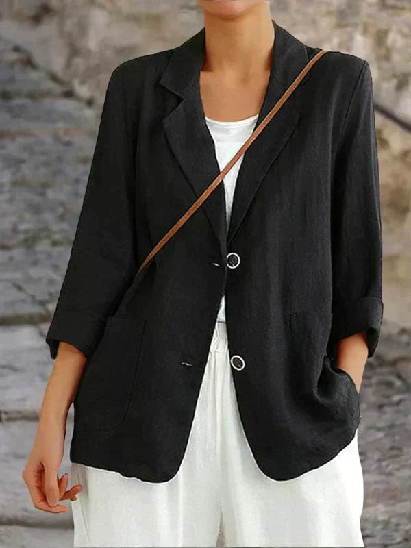 Thea Women's Blazer | Black, White