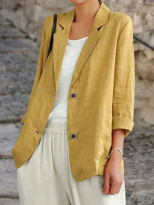 Thea Women's Blazer - fabric and finish detail