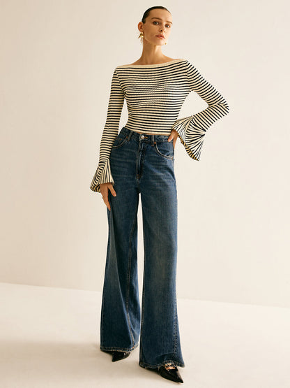 Harlow Women's Striped Top - styled view