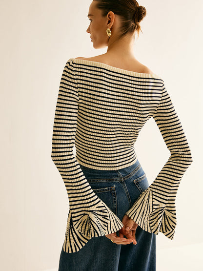 Harlow Women's Striped Top - back view