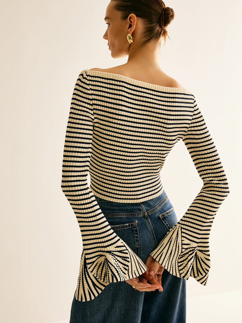 Harlow Women's Striped Top - back view