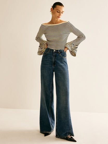 Harlow Women's Striped Top - full-length view