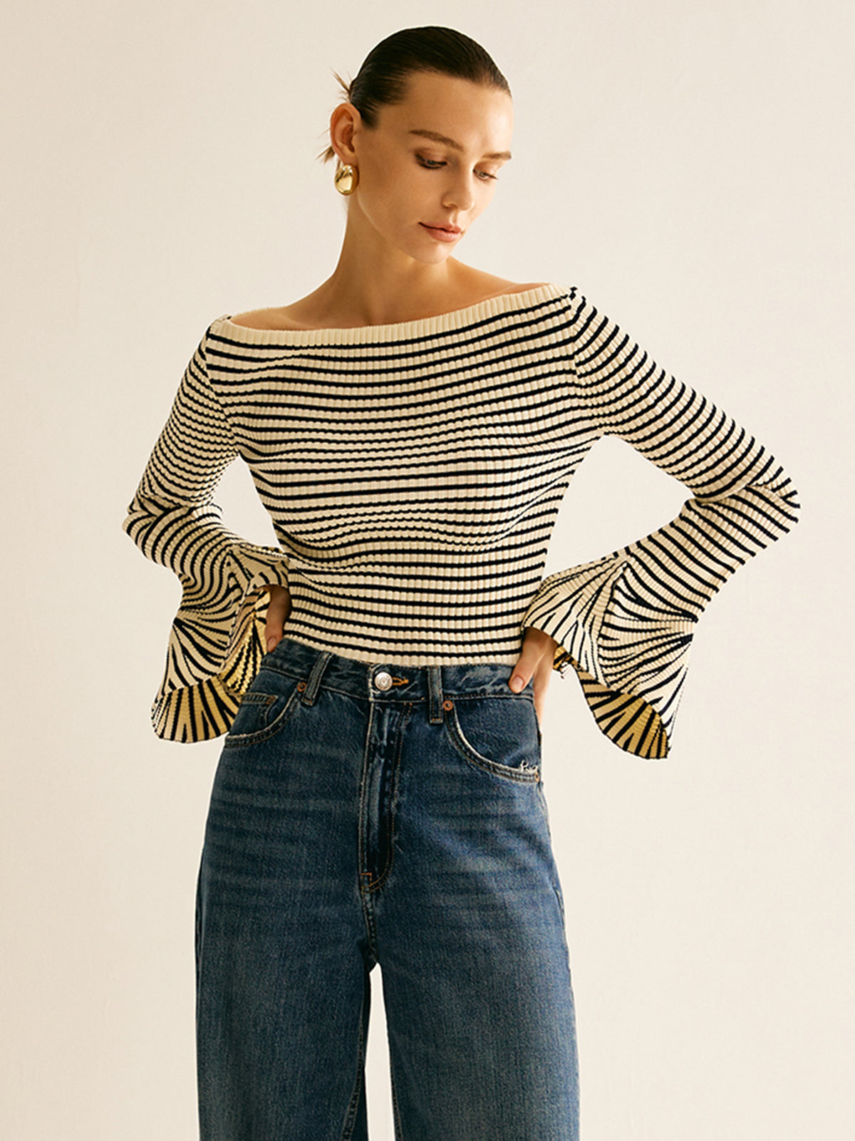Harlow Women's Striped Top - front view