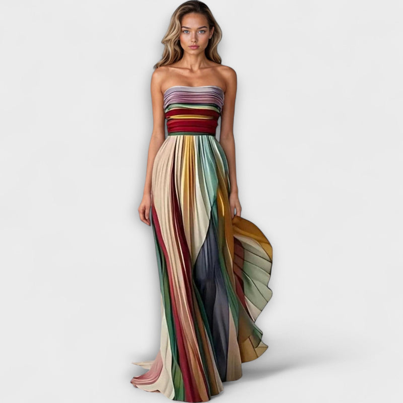 Juno Women's Pleated Dress | Fitted, Strapless