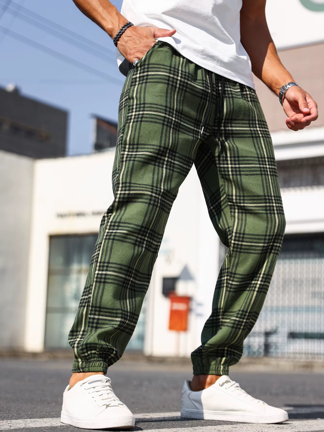 Wren Women's Plaid Joggers - front view