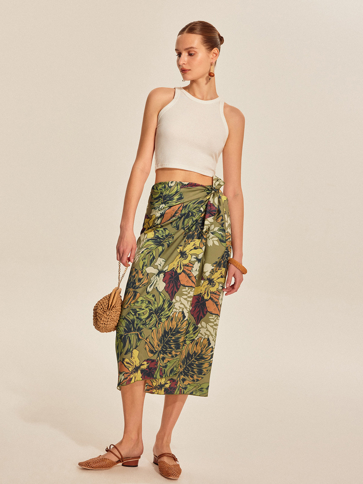 Noor Women's Floral Skirt - back view