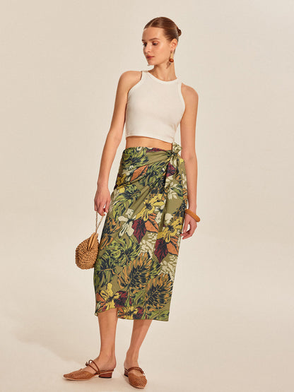 Noor Women's Floral Skirt - back view