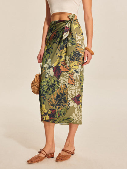 Noor Women's Floral Skirt - full-length view