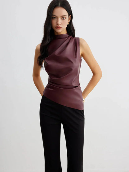 Sable Women's Satin Top - styled view
