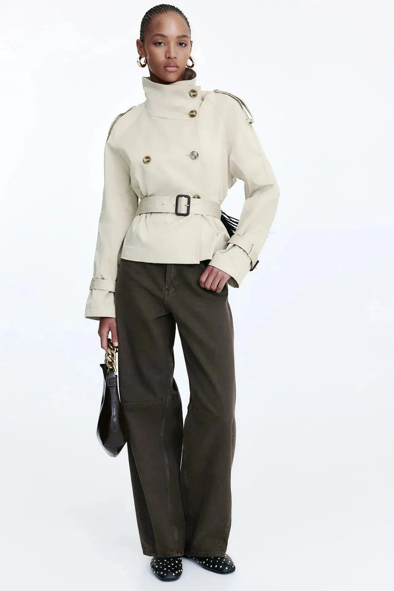 Rowan Women's Trench Coat - fabric and finish detail