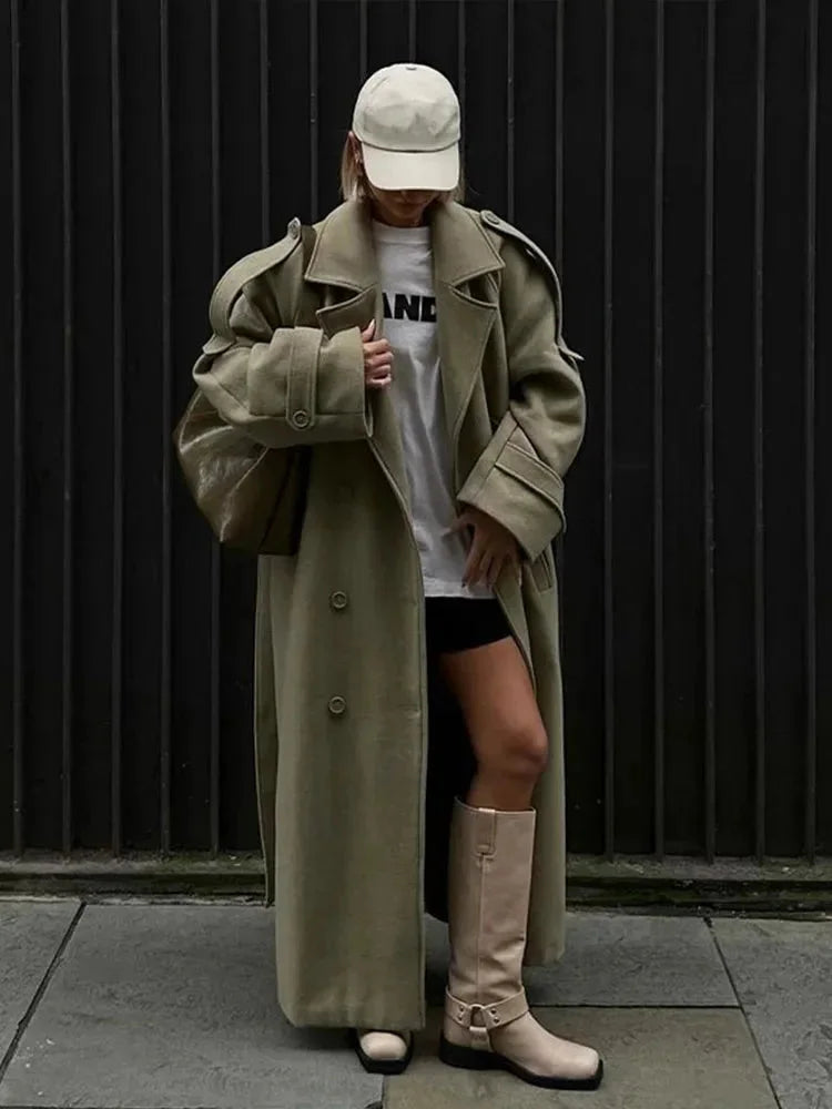 Juliette Women's Oversized Trench Coat - styled view