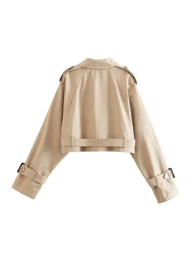 Yvette Women's Trench Coat - back view