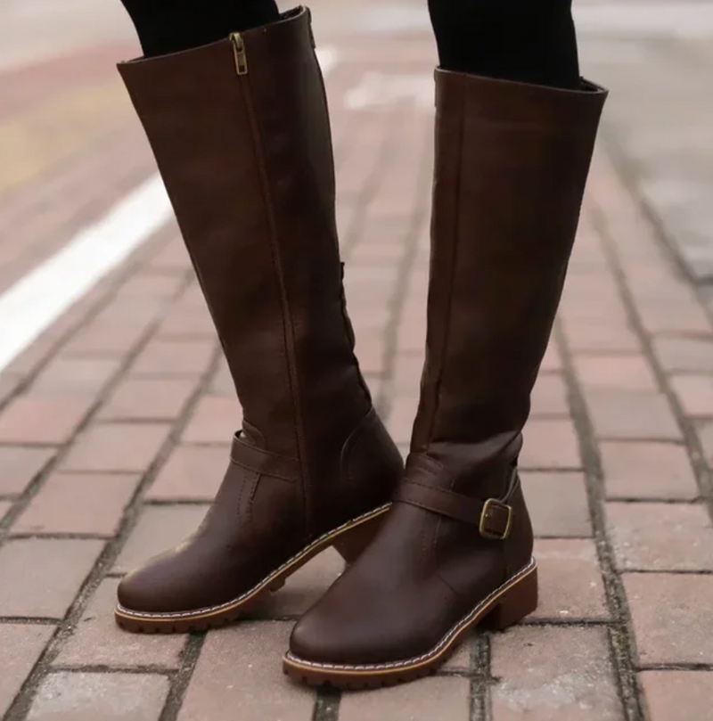 Fleur Women's Knee-high Boots - fabric and finish detail