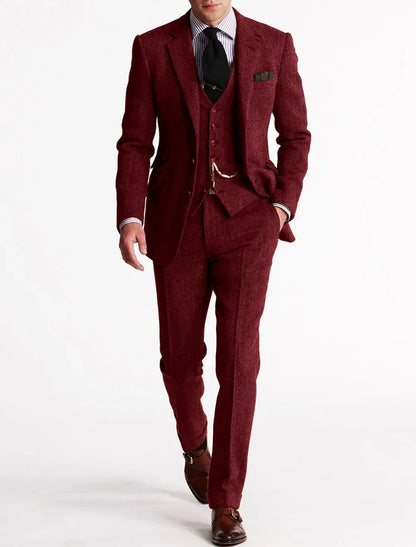 Ezra Men's Tuxedo Suit - fabric and finish detail