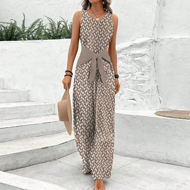 June Women's Printed Jumpsuit - front view