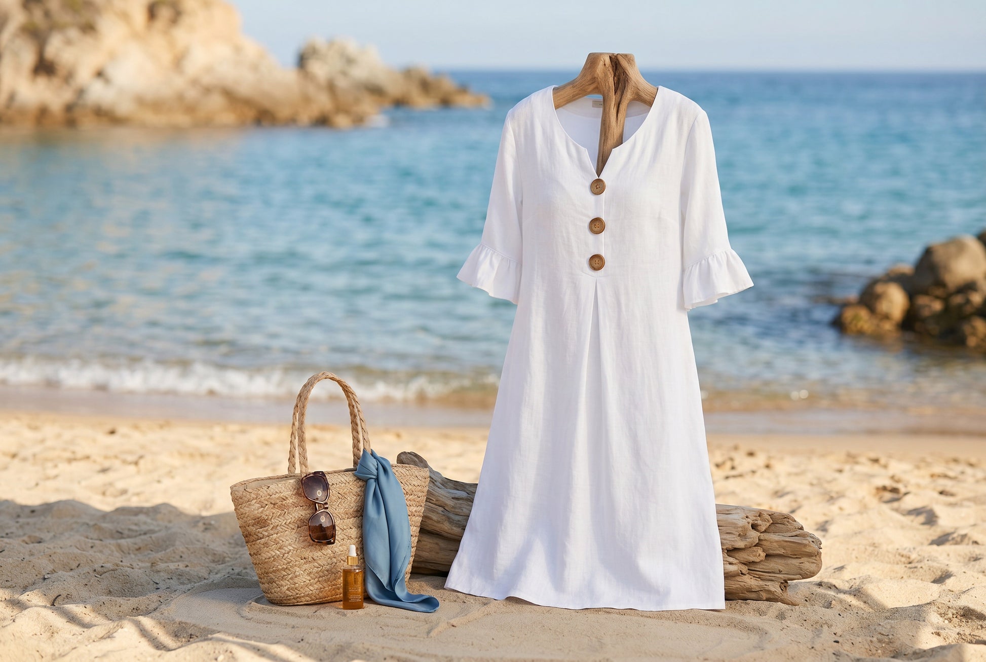 Colette Women's Linen Dress - front view