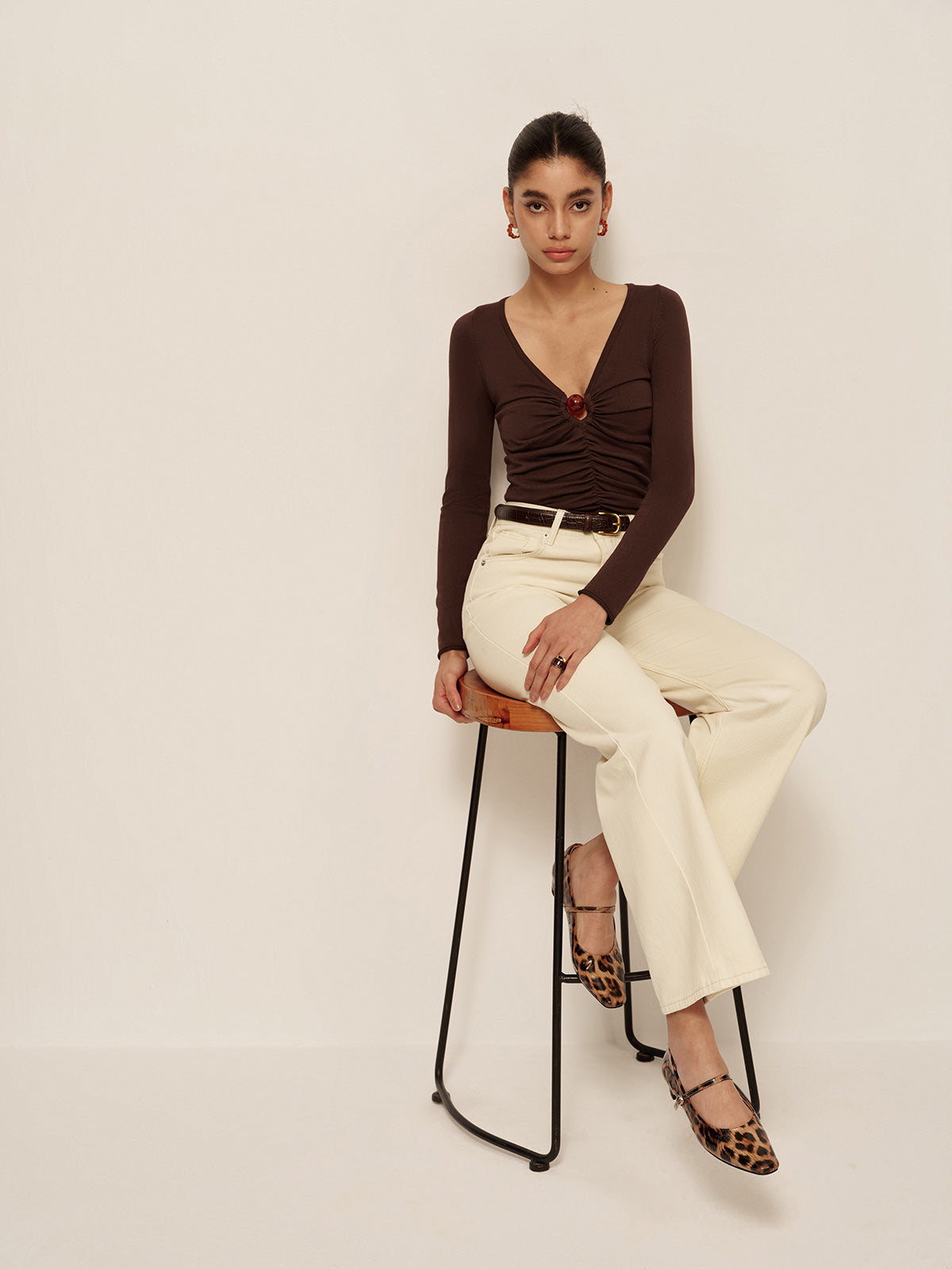 Cleo Women's Pleated Top - styled view