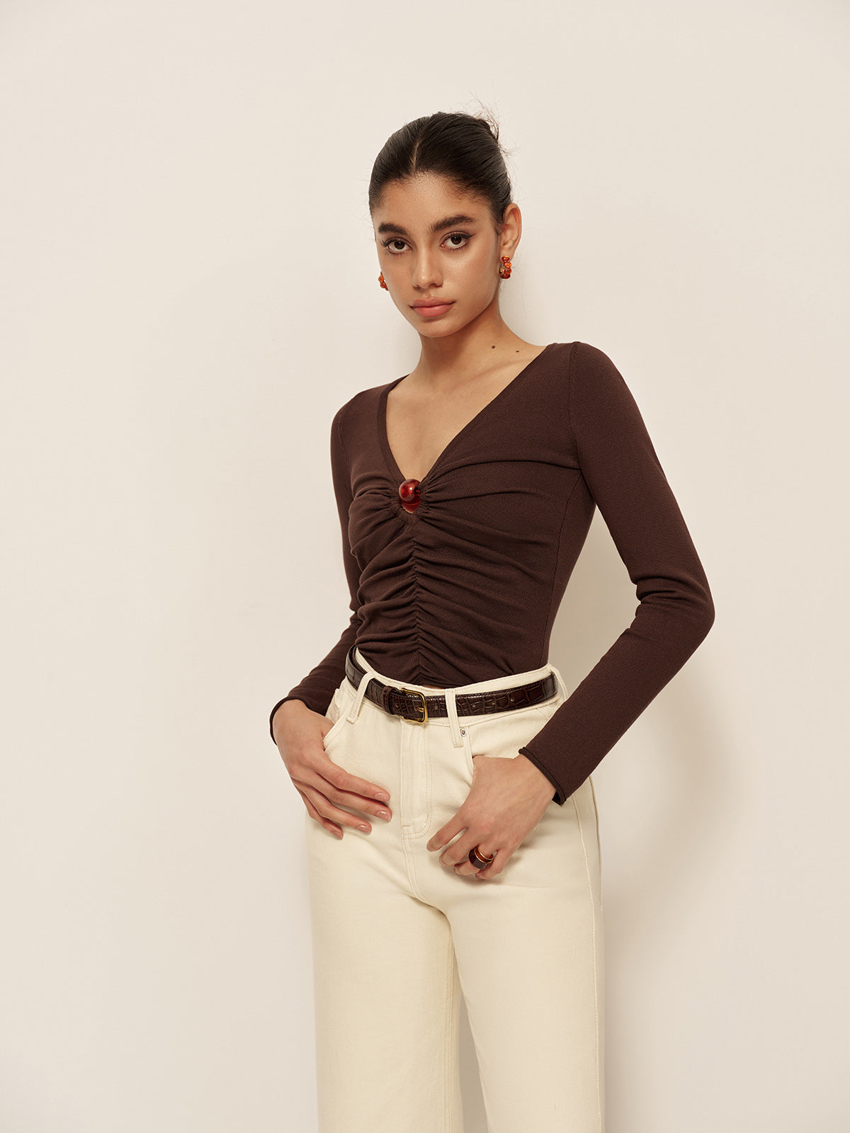 Cleo Women's Pleated Top - back view