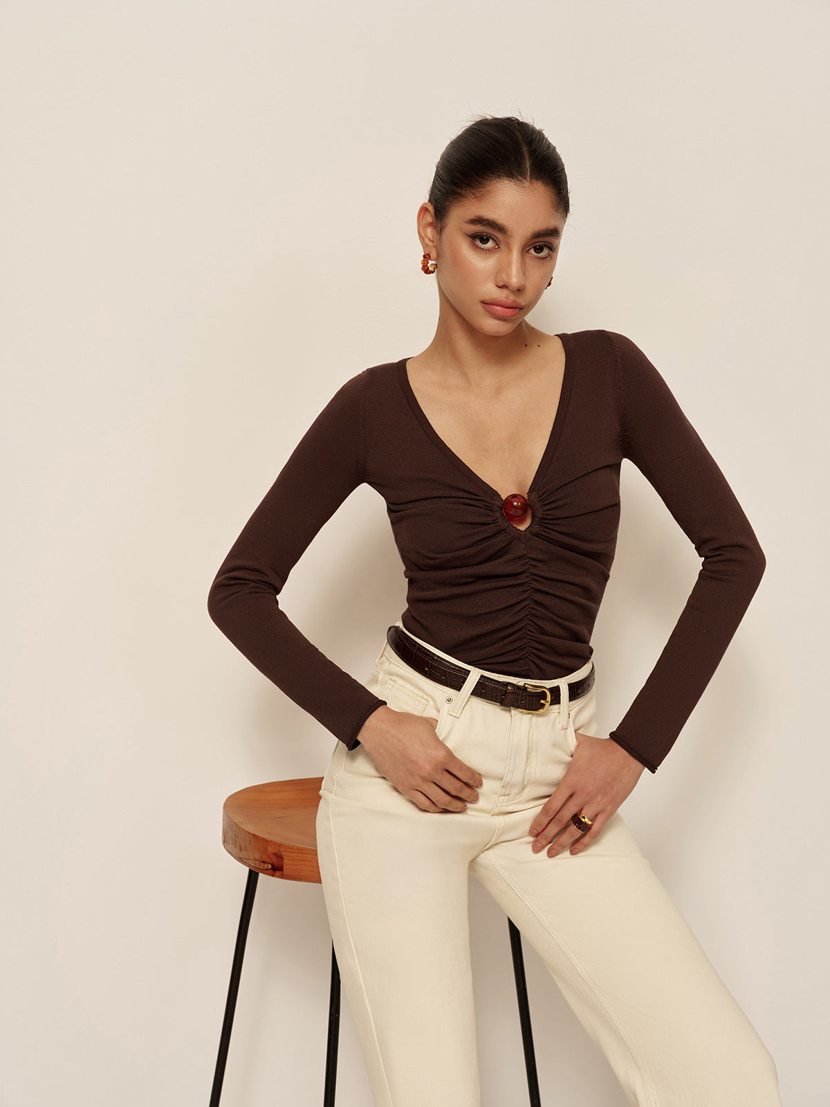 Cleo Women's Pleated Top - front view
