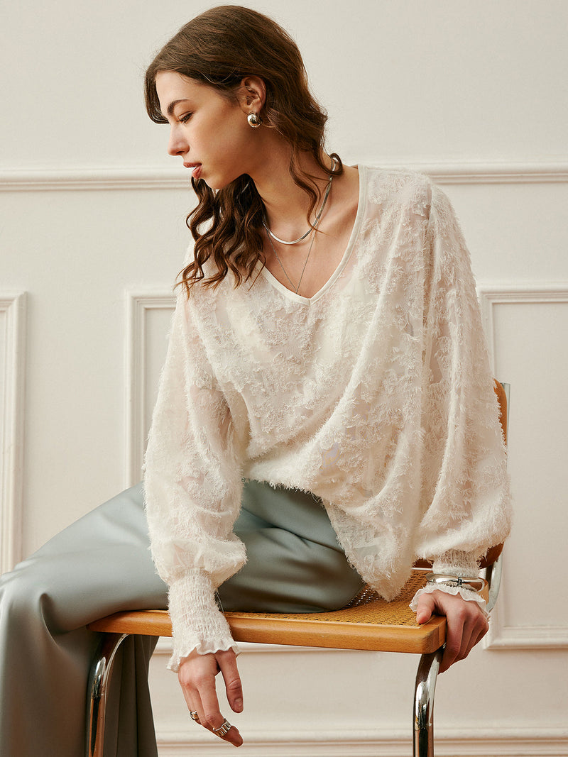 Colette Women's Lantern | Embroidered, Chiffon, Jacquard