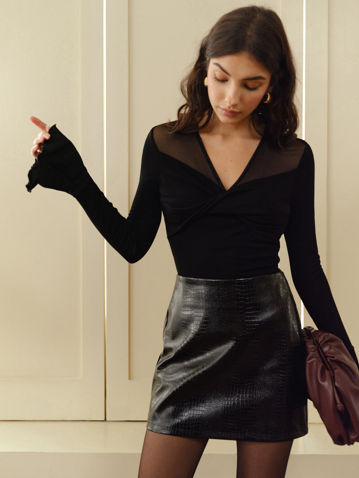 Noor Women's Pleated Cardigan - close-up detail
