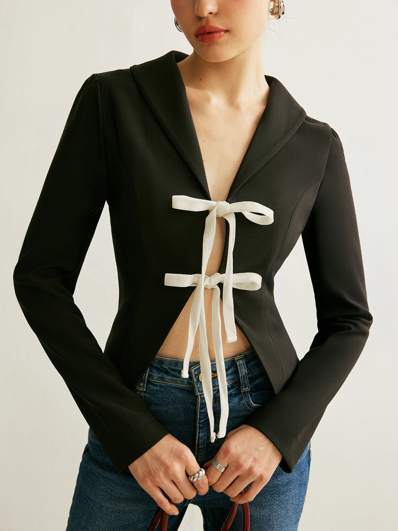 Ruby Women's Blazer - fabric and finish detail