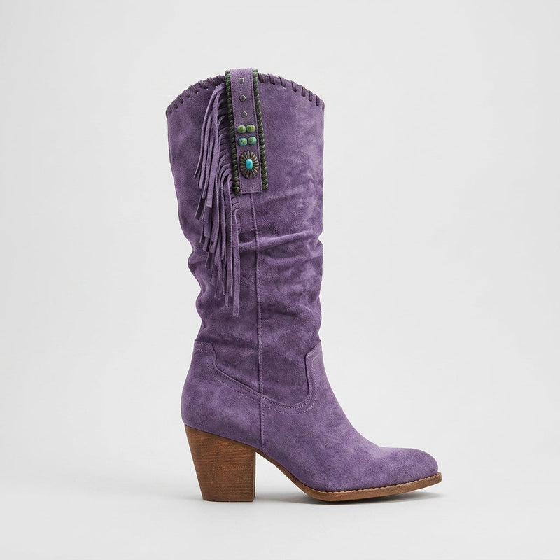 Ines Women's Suede Knee-high Boots - back view