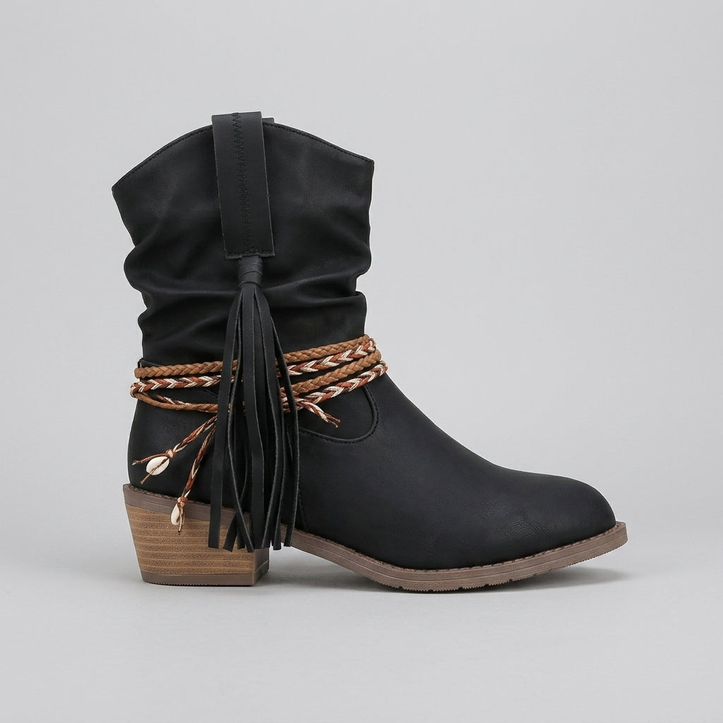 Odette Women's Block Heel Ankle Boots - back view