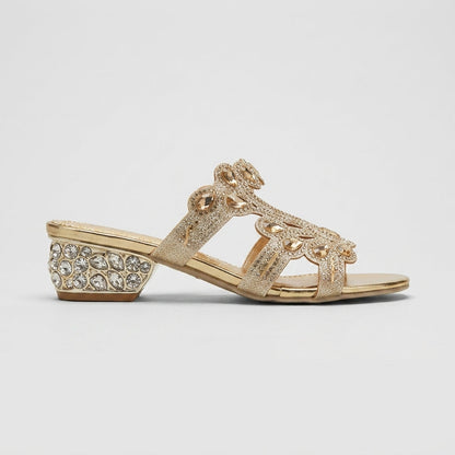 Cosima Women's Block Heel Sandals - fabric and finish detail