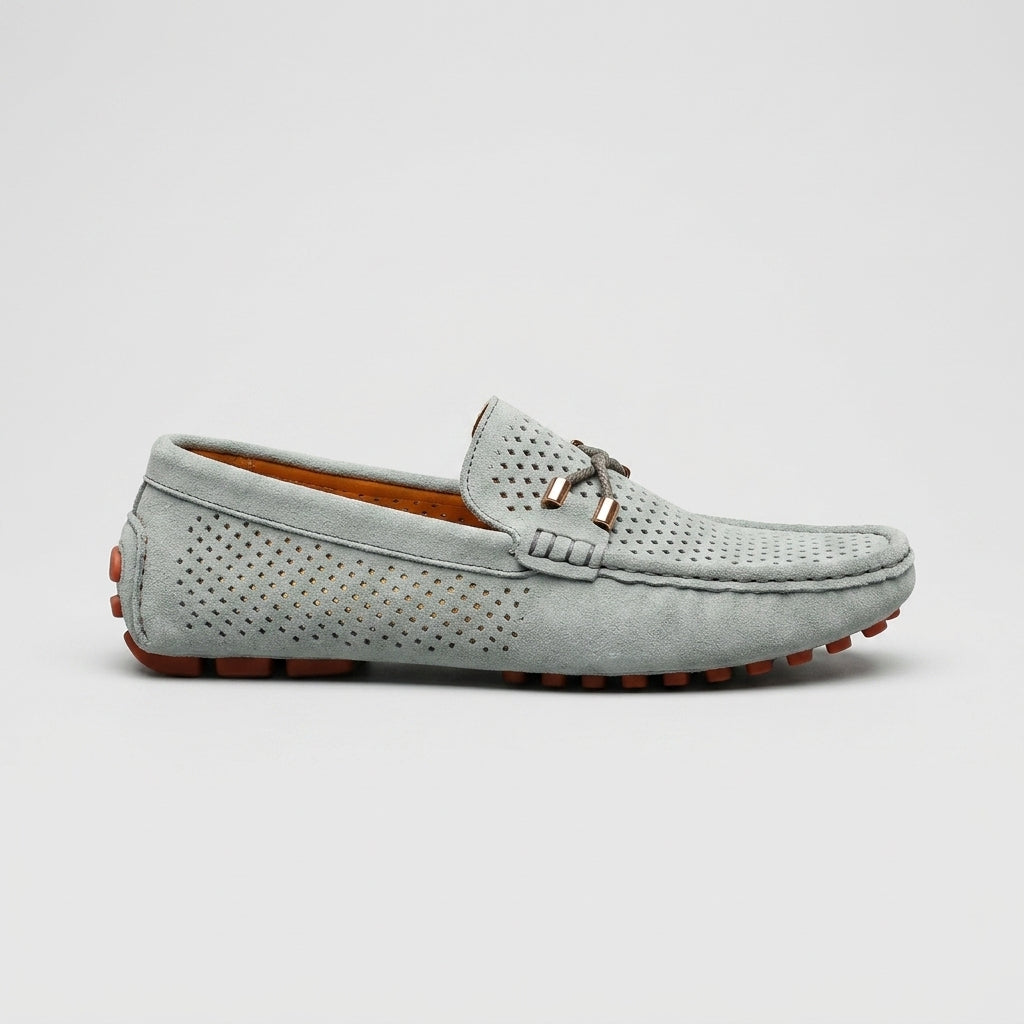 Silas Men's Suede Loafers - full-length view