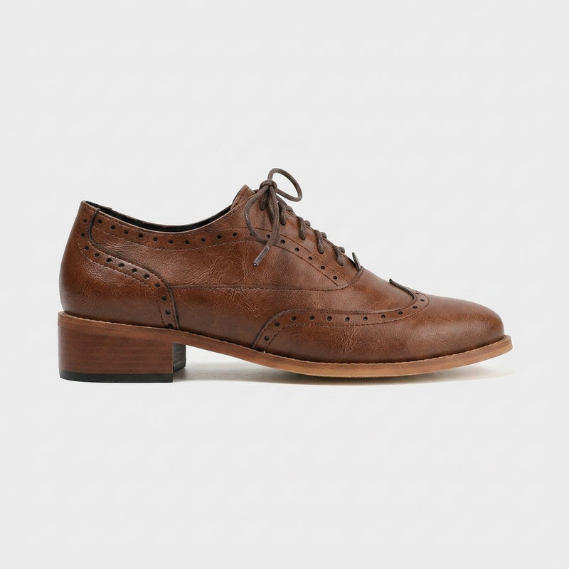 Greta Women's Block Heel Oxfords - full-length view