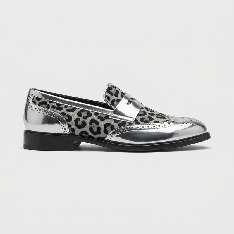Cormac Men's Leopard Loafers - close-up detail