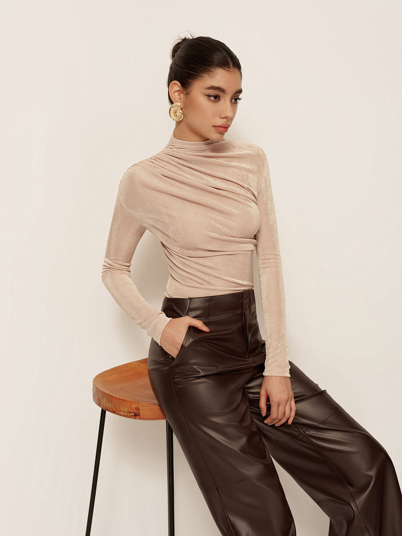 Eloise Women's Pleated T-shirt - front view