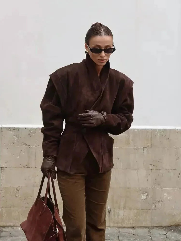 Imogen Women's Suede Blazer | Brown