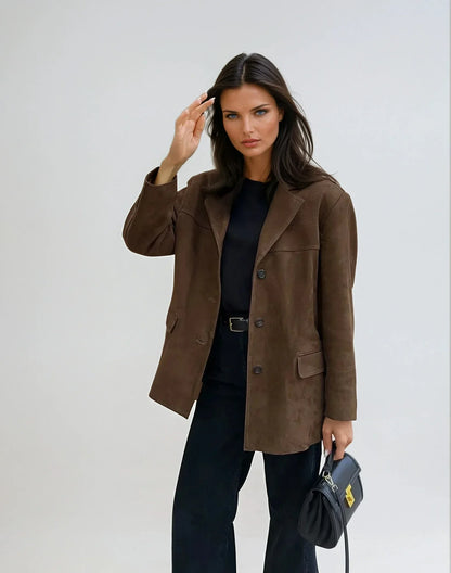 Darcy Women's Suede Blazer - front view