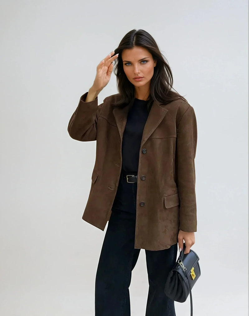 Darcy Women's Suede Blazer | Brown