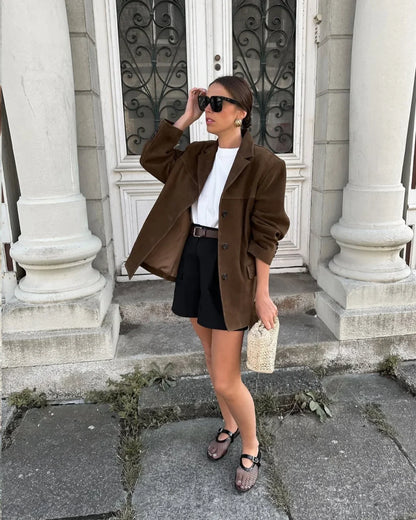 Darcy Women's Suede Blazer - full-length view